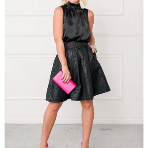 Gibson Black shimmer Jacquard Skirt